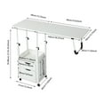 thumbnail image 3 of Overbed Table w/ Wheels, Movable Bedside Table, Height Adjustable Over Bed Desk, 3 of 12