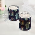 thumbnail image 2 of Yayeee 2 Pack Qtip Holder Bathroom Cotton Swab Canister with Lid Clear Dispenser Set, Cube Stripes, 2 of 6
