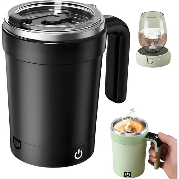 2026 New Electric Self Stirring Coffee Mug, Electric Coffee Mug with a Built-In Lcd Thermometer,Upgraded Digital Touchscreen Model, Perfect for Brewing Coffee, Milk, Cocoa, Etc