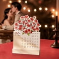 thumbnail image 6 of Gumesh 2026 Wooden Rose Art Calendar, Elegant Desktop Countdown & Wall Calendar - Blooming Floral Illustration, Premium Gift for Her, Office Desk Decor, 4x6 Inch, 6 of 6