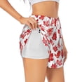 thumbnail image 1 of Balery Realistic Maple Leaf Pantalones cortos deportivos para mujer con forro y dos bolsillos, elásticos, para entrenamiento, gimnasio, yoga-Medium, 1 of 7