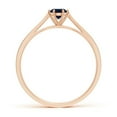 thumbnail image 2 of ANGARA Natural Tapered Shank Blue Sapphire Solitaire Ring with Diamonds in 14K Rose Gold for Women (Size-4mm) | September Birthstone, Anniversary, Jewelry Gift for Women | Natural Blue Sapphire Ring, 2 of 9