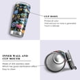 thumbnail image 2 of SKYSONIC Floral Pattern Tumbler Stainless Steel Double Wall Vacuum Reusable Insulated Mug with Straw and Built-in Coaste for Cold and Hot Beverages, 12oz, 2 of 7