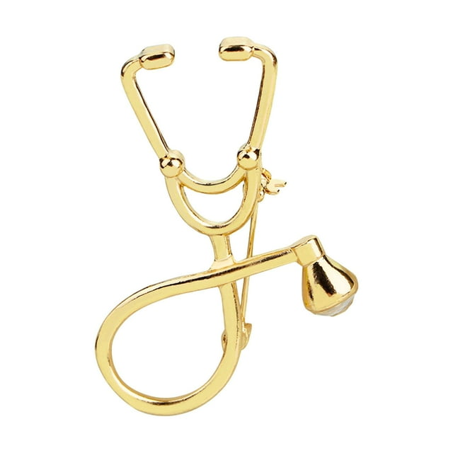 Broche de solapa, broche de estetoscopio, joyería de decoración, regalo elegante para el día, broche de estetoscopio para mochila, sombrero, banquete, Color dorado