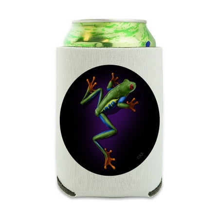 

South American Tree Frog Neon Can Cooler - Drink Sleeve Hugger Collapsible Insulator - Beverage Insulated Holder