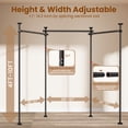 thumbnail image 6 of Yeabett Room Divider No Drilling Curtain Rods for Windows,4-10ft(H) 28-171inch(W) Adjustable Temporary Privacy Wall Divider,Tension Curtain Rods No Drilling,Black, 6 of 6