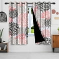 thumbnail image 2 of Pink Gray Floral Curtains,Boho Dahlia Blackout Window Drapes for Bedroom Living Room 2 Panel Sets, 42x108 Inch, 2 of 6