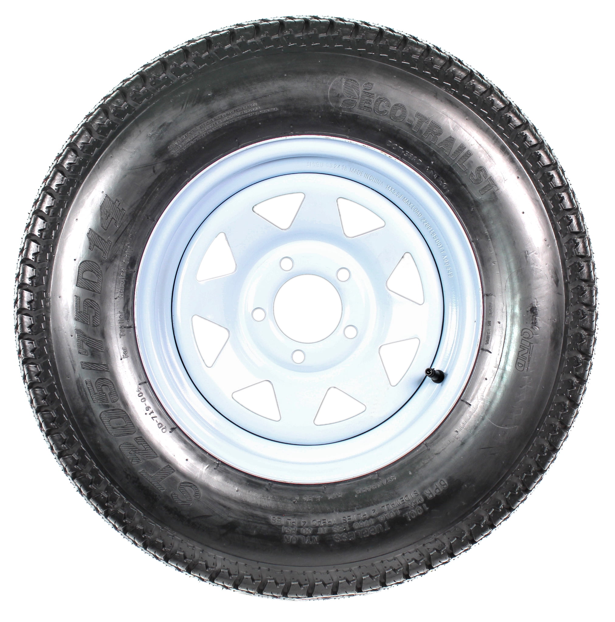 2-Pk Trailer Tire On Rim Radial ST175/80R13 175/80 LRC 5-4.5 Black Modular Wheel 