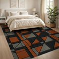 thumbnail image 3 of ODIKA 8'x10' Ultra-Soft Area Rug, Mosaic Bold Interlocking Motifs Brushstroke Abstract Geometric Refined None Washable, Bare feet friendly, Silk-Touch for Bedroom, Under Sectional, 3 of 7