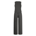 thumbnail image 4 of MSJUHEG Travel Outfits for Women 2 Piece Sets Two Piece Outfits Summer Crop Tops Wide Leg Pant Sets Workout Sets for Women 2 Piece Pants Set for Women Summer Two Piece Sets for Women Dressy Gray XL, 4 of 5