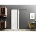 thumbnail image 5 of Sturdy Barn Door 30 x 96 inches | Planum 0011 White Silk with Frosted Glass | Stainless Steel 6.6FT Rail Hangers Heavy Set | Solid Panel Interior Doors, 5 of 6