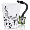 thumbnail image 1 of LanHong - 13.5 oz Musical Notes Design Guitar Mug Drink Tea Milk Coffee Mug Music Ceramic Cup Gift for Friend (Green), 1 of 4