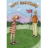 Oatmeal Studios Golfing Couple Putting Green Funny Golf Anniversary Card