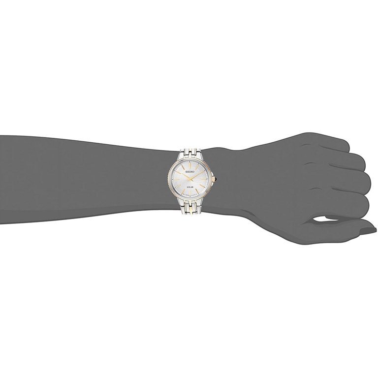 Seiko SUP394 Solar Two Tone Stainless Steel Silver Dial  display picture 1