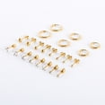thumbnail image 2 of 11pairs Surgical Steel Earrings for Sensitive Ears Hypoallergenic 20G Flatback Heart Star Square Ball CZ Stud Earrings Small Cartilage Huggie Hoop Earrings 8/10/12MM for Women Men, 2 of 7