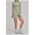 thumbnail image 3 of Top-kevin 2 Piece Seamless Ribbed Workout Sets With Zip Up Jacket High Waisted Gym Yoga Leggings, 3 of 6
