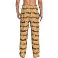 thumbnail image 3 of Uemuo Dachshund Dog Puppy Pattern Men's Wide Leg Palazzo Lounge Pants with Pockets Light Weight Loose Comfy Casual Pajama Pants-XX-Large, 3 of 9