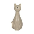 thumbnail image 6 of Skinny Sitting Kitty Figurine for Home Decor - Ceramic Stoneware Sculpture for Bathroom, Office, Living Room and Shelf Display - Smiling Cat Ornament for Coffee Table and Room Decor - 9", Gray, 6 of 13