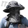 thumbnail image 2 of tasrioml Men Fisherman Hat with Solar Fan And Front Cover Large Brim Hollow Mesh USB Charging Anti UV Sunlight Quick Dry Great Breathability Outdoor Fishing Travel Cap, 2 of 8