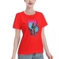 thumbnail image 2 of ALLNOB Women's Standard Short Sleeve T-Shirt 150g Red, 2 of 8