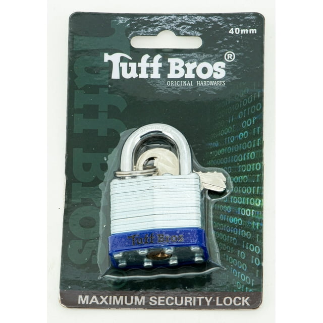 Padlock 40mm Laminated Brass Tumbler, 2 Keys