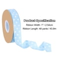 thumbnail image 2 of Cinta de grosgrain con lunares Uxcell de 1 pulgada x 48 yardas, color azul cielo con puntos blancos, 2 of 5