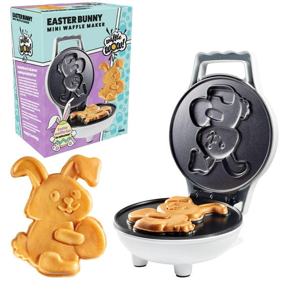 Waffle Wow Mini Máquina Eléctrica para Hacer Gofres Easter Bunny, Antiadherente