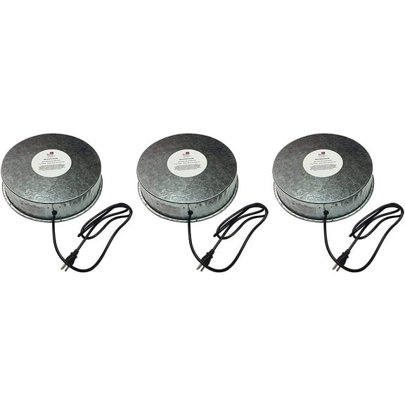 Farm Innovators Model HP-125 Heated Base for Metal Poultry Founts, 125-Watt Three Pack