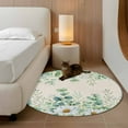 thumbnail image 2 of Round Rugs 4 Ft, Green Eucalyptus Leaves Non Slip Area Rugs for Kitchen Bedroom Entryway, Daisy Summer Botanical Washable Carpet Runner Rug Floor Mats for Bedroom Home Decor Watercolor, 2 of 9