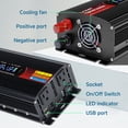 thumbnail image 5 of 1500W 3000W Peak Power Inverter Modified Sine Wave DC 12V to AC 110V 120V Car Converter Adapter USB Charger 2 AC Outlets 2 USB LCD Display for Car, RV, Camping & Home Backup Black, 5 of 10