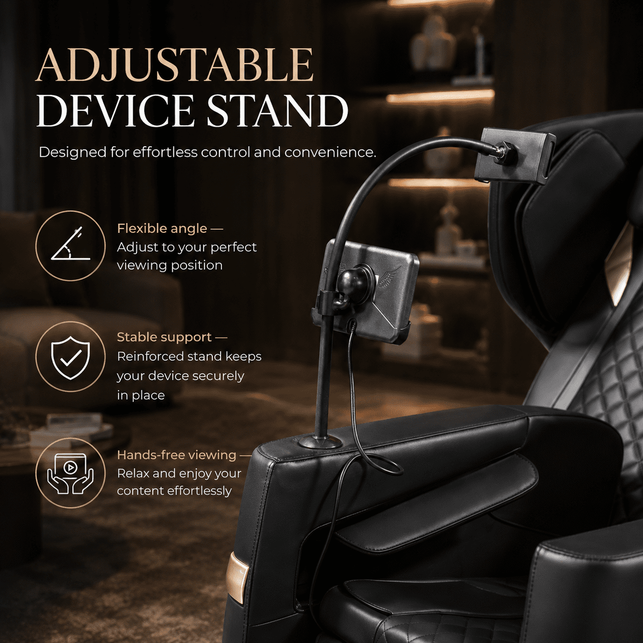Aenkyo Full Body Zero Gravity Massage Chair Recliner with 8 Fixed Rollers, Foot Massage and Heating, Black