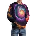 thumbnail image 5 of Galaxy Spiral Nebula Art 3D Print Hoodie Men Women Autumn Thin Pullover Sweatshirt Vintage Streetwear Tops, 5 of 6