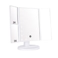 thumbnail image 4 of Maoww Folding Mirror with LED Lights 3-fold 22LEDs Makeup Cosmetic Portable Mirror Makeup Tool, White, 4 of 6