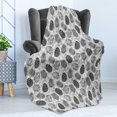 thumbnail image 4 of Pine Cone Soft Flannel Fleece Throw Blanket, Abstract Style Conifers Ovary Plants Fir Tree Noel Harvest Woodland, Cozy Plush for Indoor and Outdoor Use, 70" x 90", Pale Grey White Black, by Ambesonne, 4 of 5