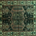 thumbnail image 1 of Ahgly Company Indoor Square Persian Turquoise Blue Traditional Area Rugs, 4' Square, 1 of 4
