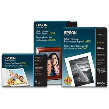 Epson, EPSS041405, Ultra Premium Luster Photo Paper, 50 / Pack, White