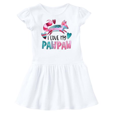 

Inktastic I Love My Pawpaw Pink and Blue Fox with Hearts Gift Baby Girl Dress