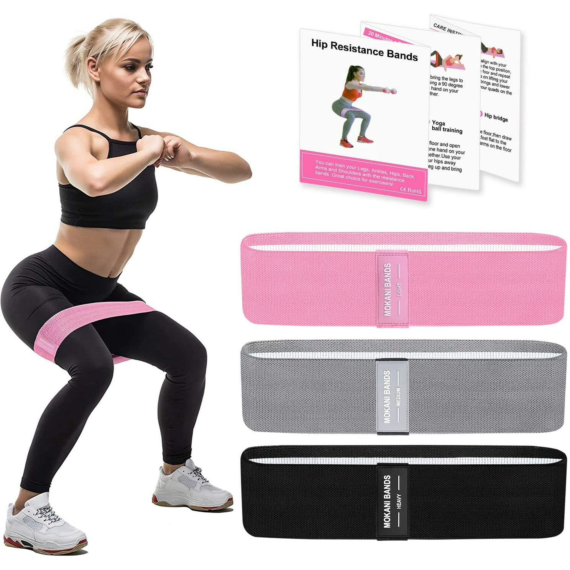 koppeling Knorretje Dressoir Mokani Resistance Bands for Legs and Butt, Fabric Exercise Bands Set  Booty/Hip Bands, Wide Sports Fitness Loops for Workout Anti Slip Elastic,  Set of 3 | Walmart Canada