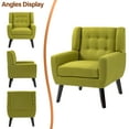 thumbnail image 5 of UIXE Accent Chair Upholstered Armchair for Living Room Tufted Armrest Reading Seat, Green, 5 of 7