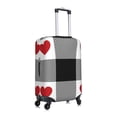 thumbnail image 3 of Disketp Heart Black Buffalo Plaid Gingham Elastic Travel Luggage Cover Travel Suitcase Protective Cover For Trunk Case Apply To 18''-32'' Suitcase Cover (Luggage not included)-Small, 3 of 9