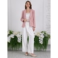 thumbnail image 3 of DARING DIVA Women's Tweed Blazer Notched Lapel Double Breasted Suit Jacket M Pink, 3 of 6