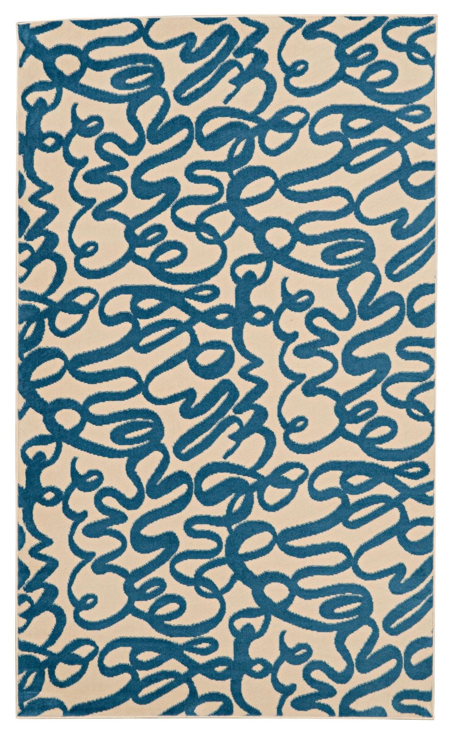 Tapis Capri Sasha crème & bleu de 4 pi 3 po x 7 pi 3 po