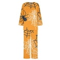 thumbnail image 5 of WXLWZYWL Fall Winter Saving Clothes for Women Women's Casual Suits Pajama Set 2PC Sleepwear Casual Halloween Spider Web Printed Long Sleeve Crew Neck Top and Pants Suit Pajama Set, 5 of 5