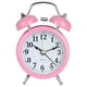 thumbnail image 1 of Reloj despertador Retro Twin Bell Mesa de escritorio de metal Reloj analógico Silencioso con luz nocturna para oficina en casa, Rosa Scienceny EL000911-01B, 1 of 2