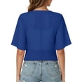thumbnail image 3 of Bbyeadc Women's Cardigan Shrug Chiffon Short Sleeve Open Front Loose Bolero for Evening Dressy 2026,Blue(XXL), 3 of 4