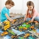 thumbnail image 3 of Juego de juguetes TEMI para camiones de construcción con tapete de juego para niños de más de 3 años, 3 of 6