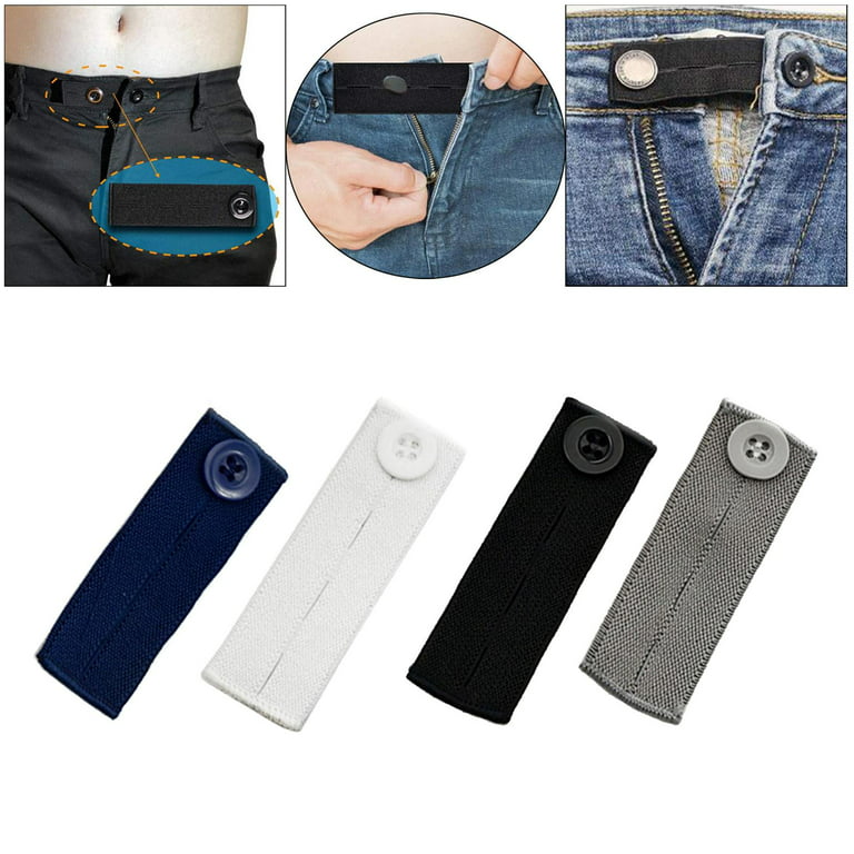 Button Extender For Pants,4 Pack Denim Waistband Extenders,button Hook  Waist Extender Set For Men Women And Jeans(4 Colors)