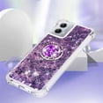 thumbnail image 5 of Glitter Clear Sparkly Bling Case for Motorola Moto G 5G (2023), Flowing Liquid Quicksand Cover with Diamond Ring Holder Case for Motorola Moto G 5G (2023)  Purple, 5 of 14