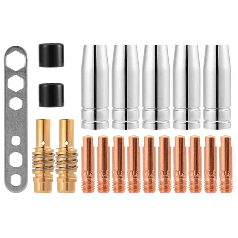 20pcs Welding Torch Contact Tips Gas Nozzle Accessories Fit For MB-15AK MIG/MAG 