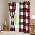thumbnail image 3 of Homewish Geometric Stripes Black Out Curtains For Kids Teens Adults,Abstract Plaid Curtains Pack of 2 (42x63 Each),Vintage Aesthetic Bedroom Curtains,Breathable Home Decor, 3 of 6